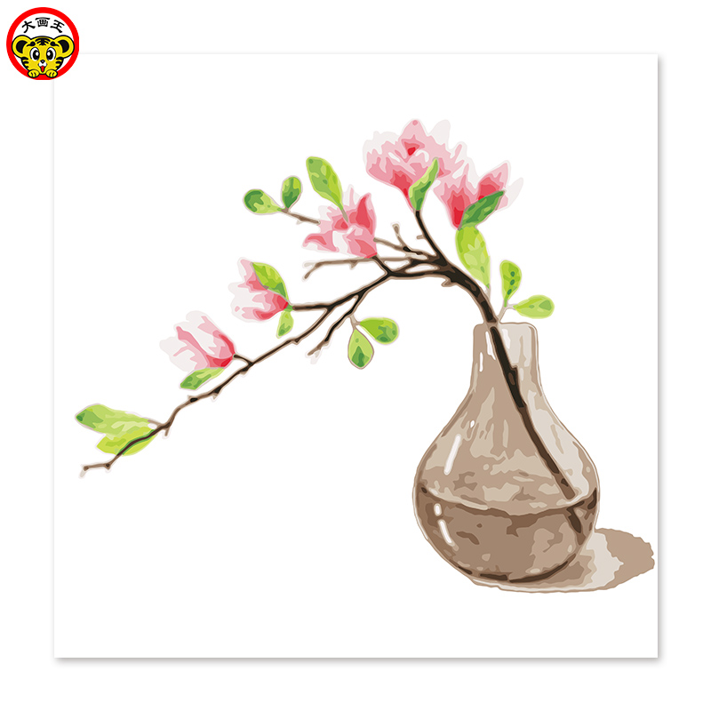 800x800 sale pink vase flower arrangement draw on canvas digital painting - Flower Decoration Drawing