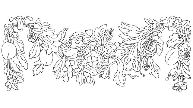 640x360 autocad drawing antique flower plaster decoration dwg - Flower Decoration Drawing