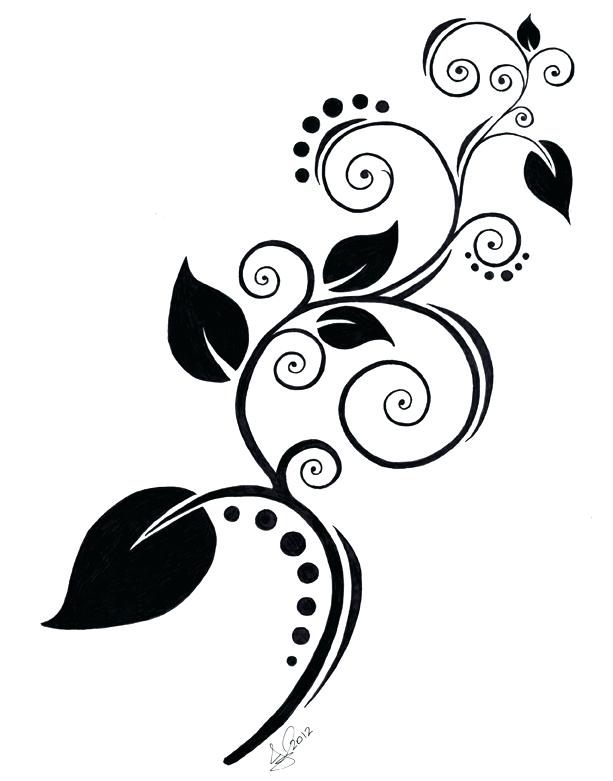 613x781 Drawing Flower Design - Flower Design Drawing