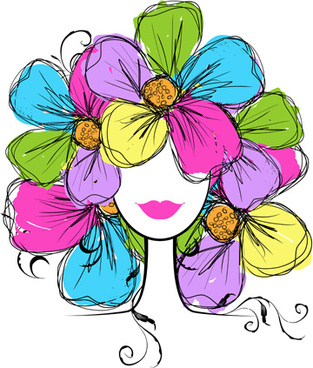 313x368 Flower Pencil Drawing Free Vector Download - Flower Drawing