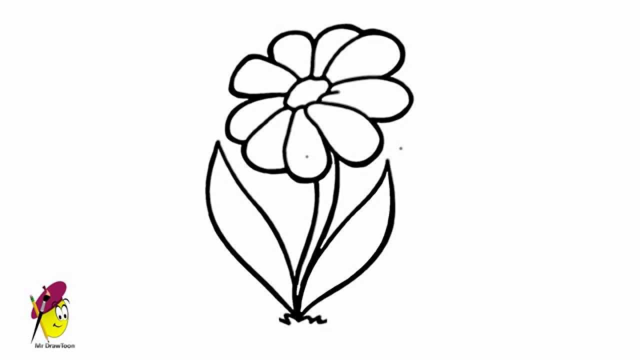 1280x720 Simple Flower - Flower Drawing