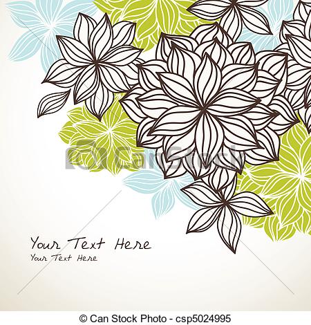450x470 floral background corner green blue hand drawn floral background - Flower Drawing Background
