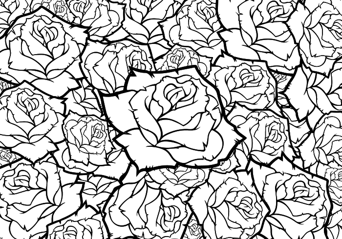 700x490 rose flower vector background black and white - Flower Drawing Background