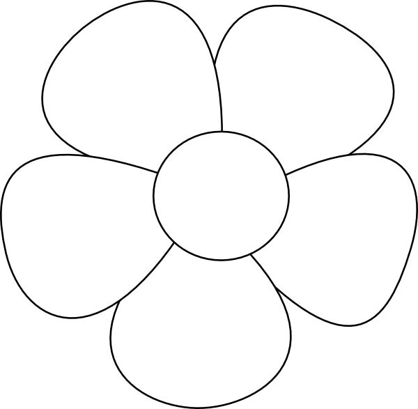600x587 Drawing Template Cartoon Flower For Free Download - Flower Drawing Cartoon