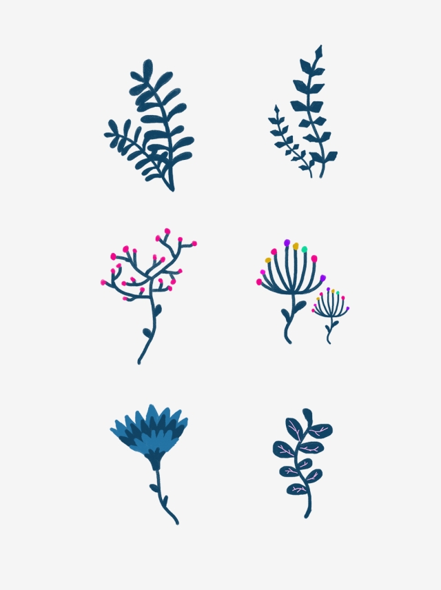 640x856 Stick Figure Cute Cartoon Hand Drawn Flower Leaves Figure - Flower Drawing Cartoon