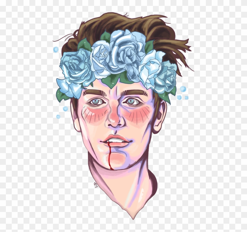 840x788 Brendon Urie Flower Crown - Flower Drawing Cartoon
