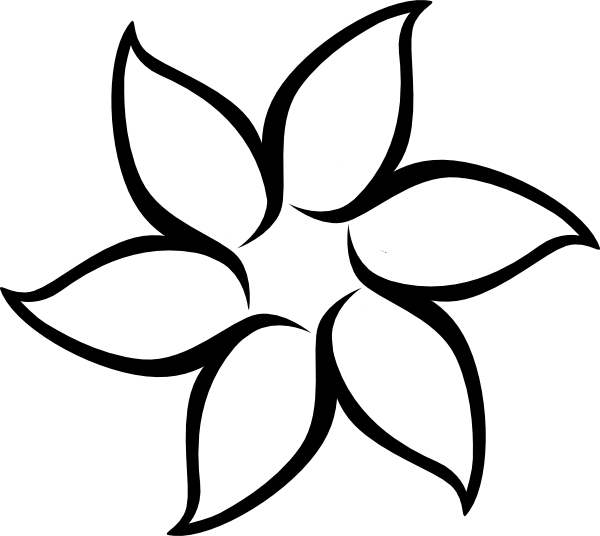 600x536 Great Template For Flower Craft Ideas I'm Using It For Mother - Flower Drawing Clipart