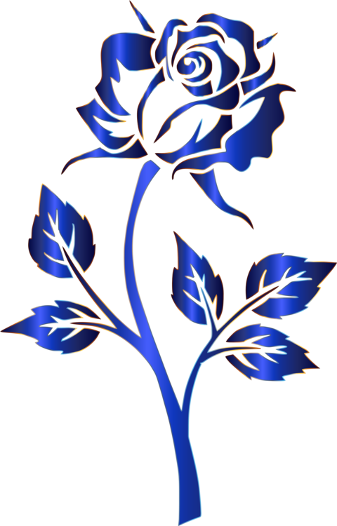 480x750 Blue Rose Silhouette Flower Drawing Cc0 - Flower Drawing Clipart