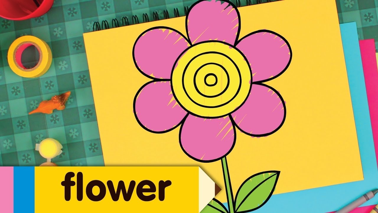 1280x720 How To Draw Flowers Simple Drawing Lesson For Kids Step - Flower Drawing Drawing