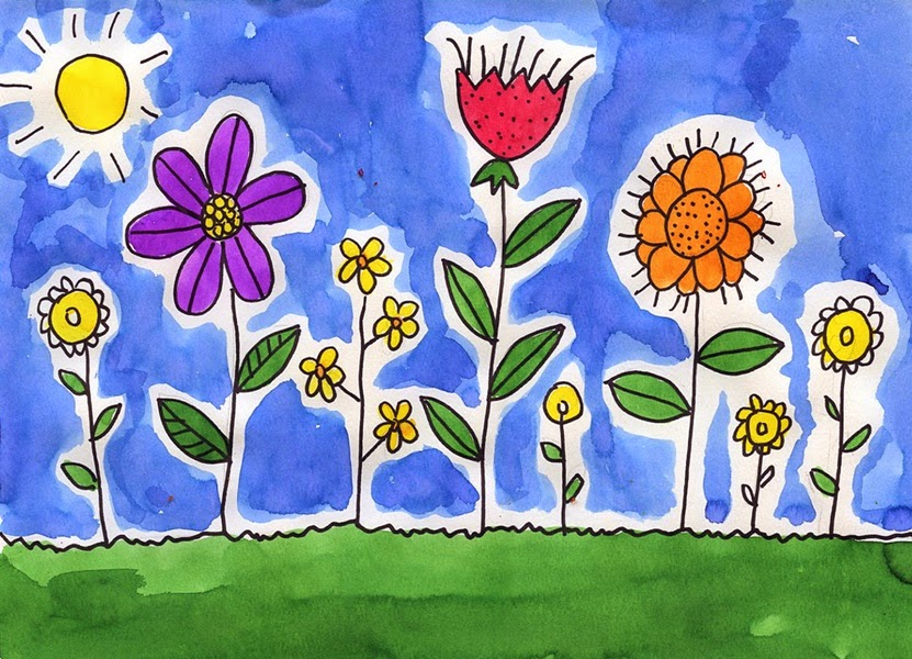 Flower Drawing For Kids at PaintingValley.com | Explore collection of ...