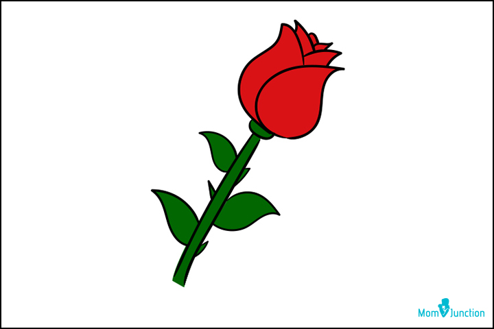 720x480 How To Draw A Rose Easy Step - Flower Drawing For Kids