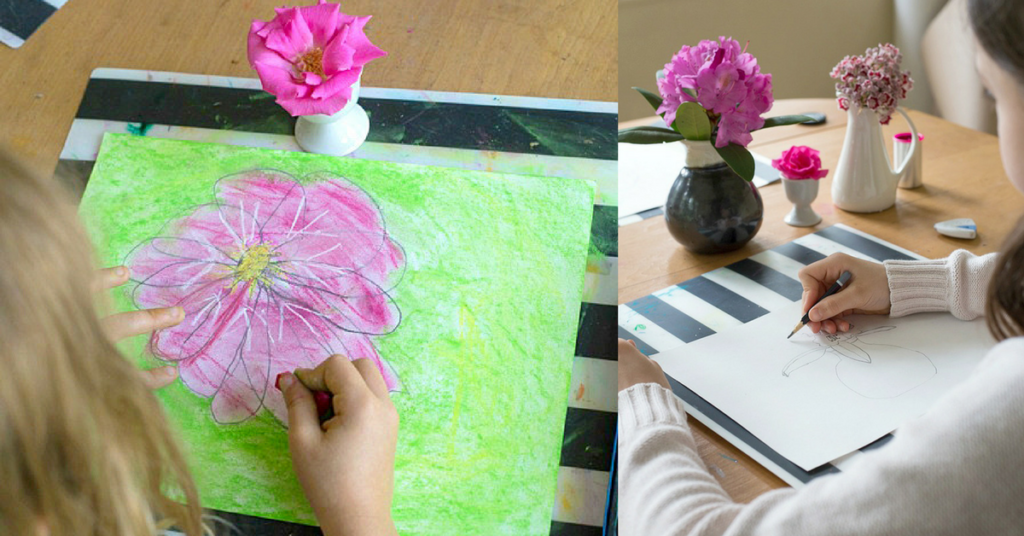 1024x536 observational drawing for kids tips for getting started - Flower Drawing For Kids