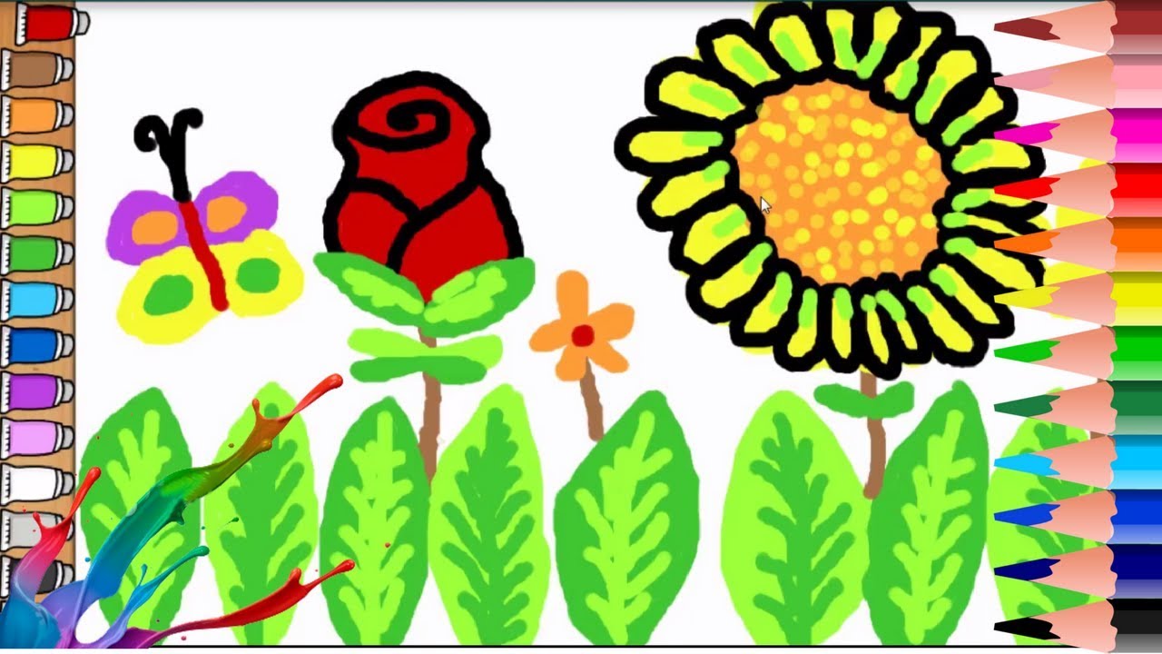 1280x720 How To Draw Flowers - Flower Drawing Games
