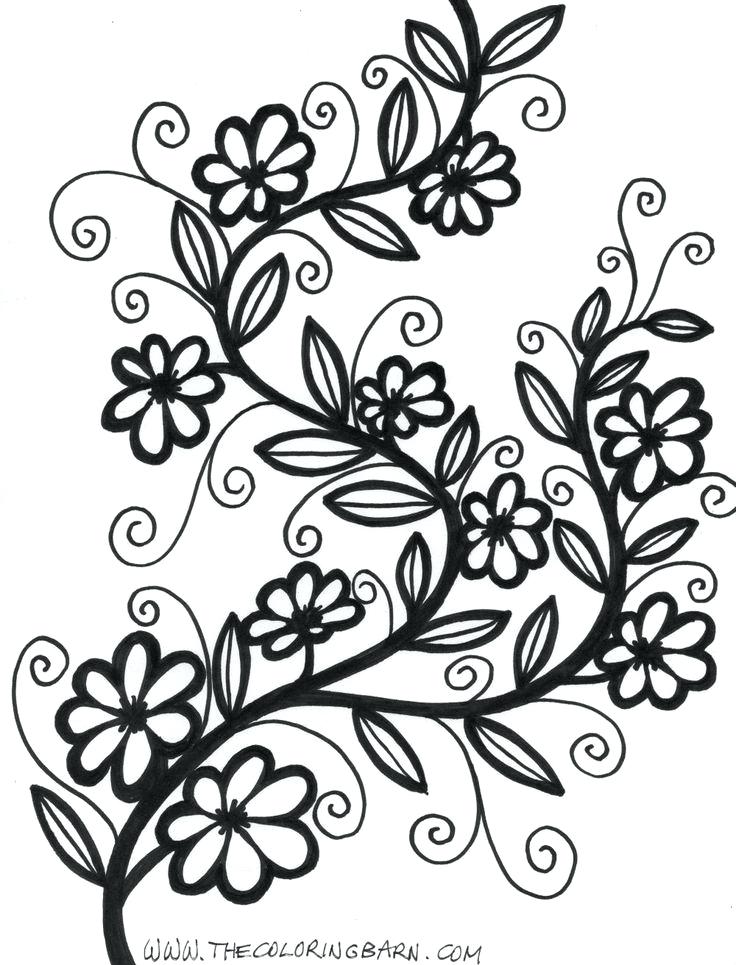 736x965 Coloring Pages Easy Patterns Printable Flower Patterns To Color - Flower Drawing Games
