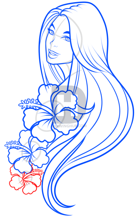463x720 How To Draw A Flower Girl, Step - Flower Drawing Images