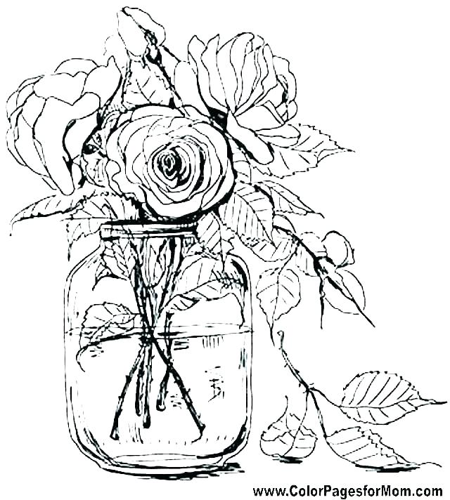 640x712 coloring images of flowers coloring flowers for kids flowers - Flower Drawing Pages