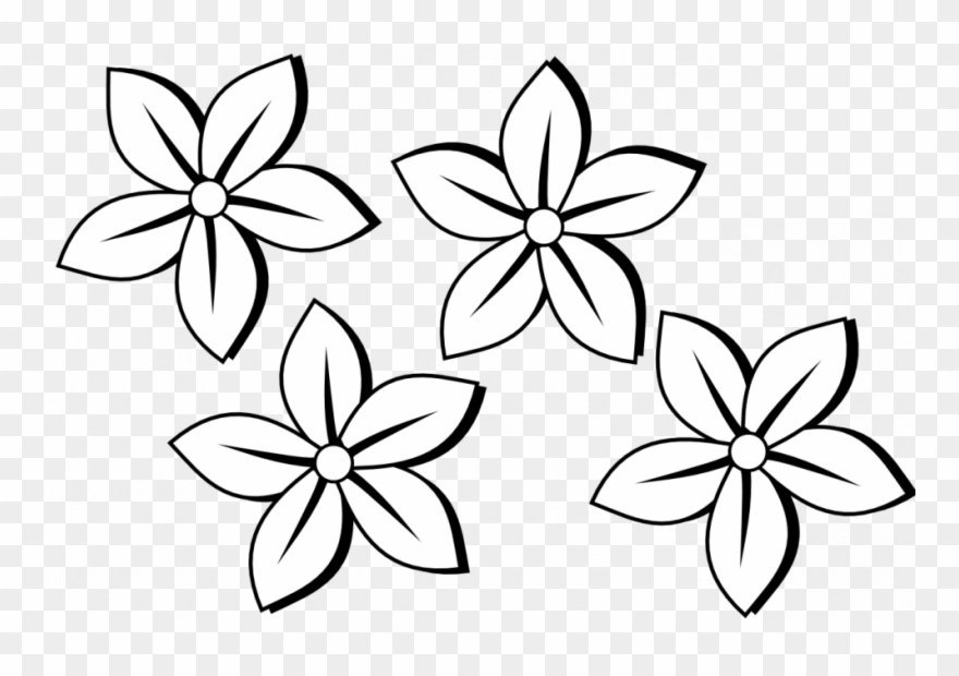 880x620 Coloring Pages Flower Drawing Clipart Clip Art Of Flowers - Flower Drawing Pages