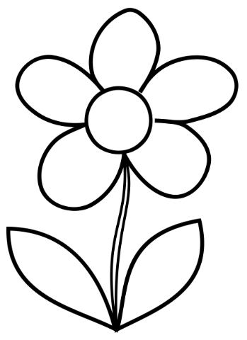 349x480 Simple Flower Coloring Page - Flower Drawing Template