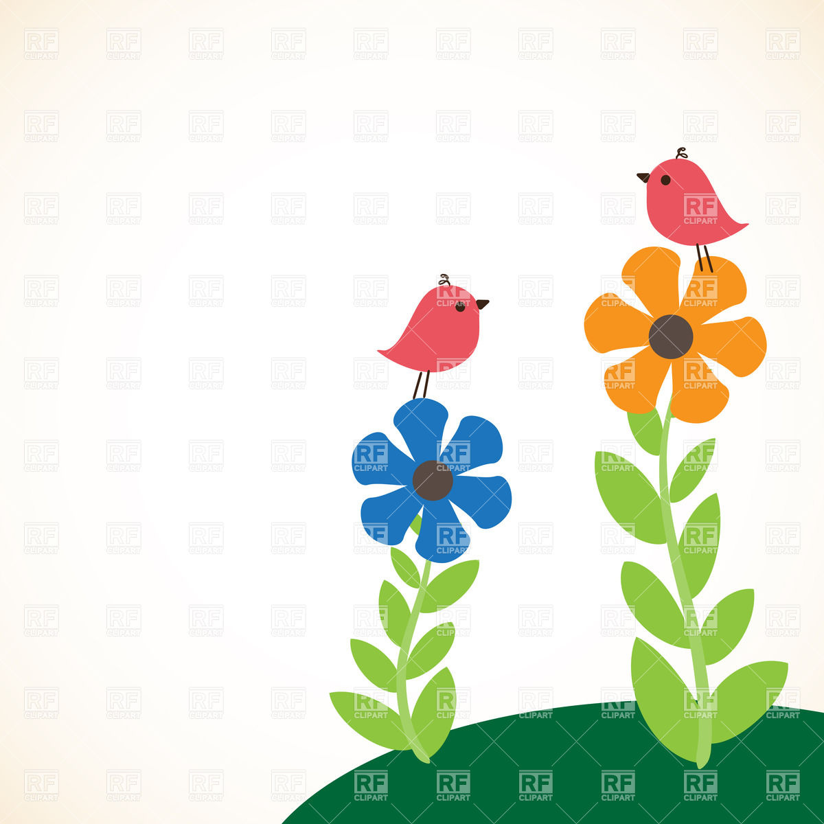 1200x1200 Simple Birds And Flowers Drawing Vector Image Of Plants - Flower Drawing Vector