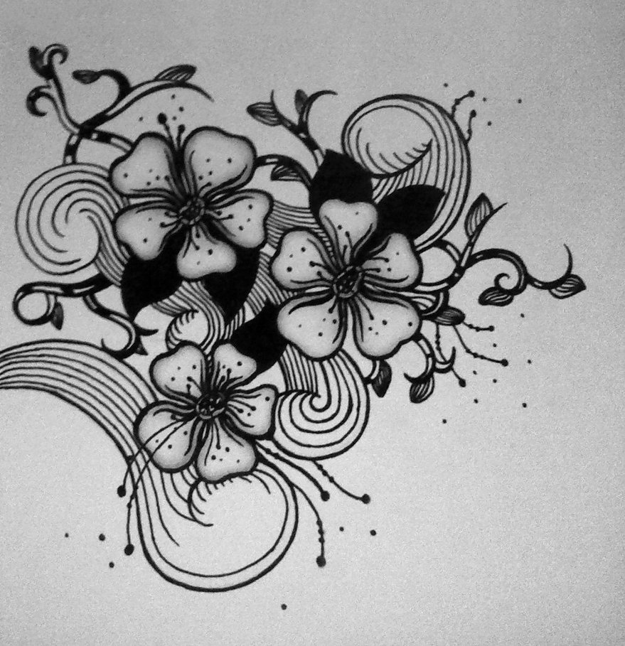 879x909 Abstract Flower Drawing Hd Wallpaper, Background Images - Flower Drawing Wallpaper