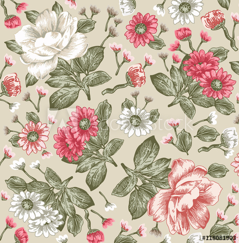 492x500 peonies classic pattern beautiful pink flowers isolated - Flower Drawing Wallpaper