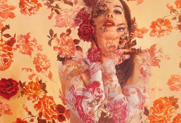 590x400 wallpaper art, flower, drawing, wallpaper, rose desktop wallpaper - Flower Drawing Wallpaper