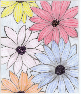 276x320 Flowers Drawing - Flower Drawing Wallpaper