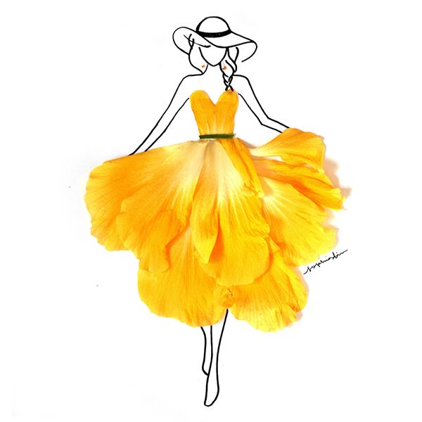 Flower Dress Drawing at Explore collection of