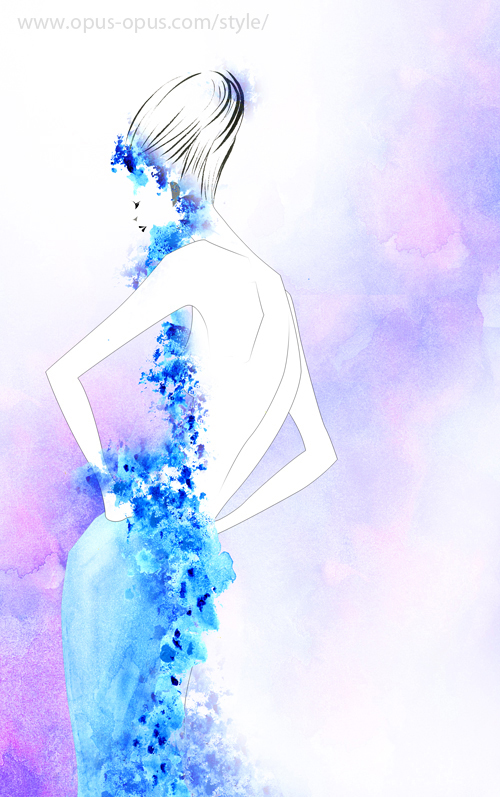 500x797 Lace Flower Dress Fashion Illustration Kazue Shima Fashion - Flower Dress Drawing