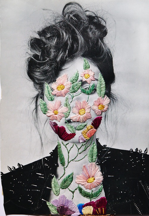 500x724 Flowers Face Shared - Flower Face Drawing