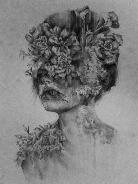 474x632 Flowerface Tattoos Art - Flower Face Drawing