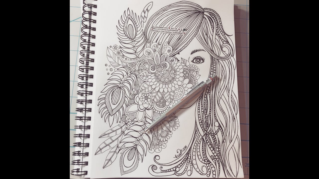 1280x720 Speed Doodling - Flower Face Drawing