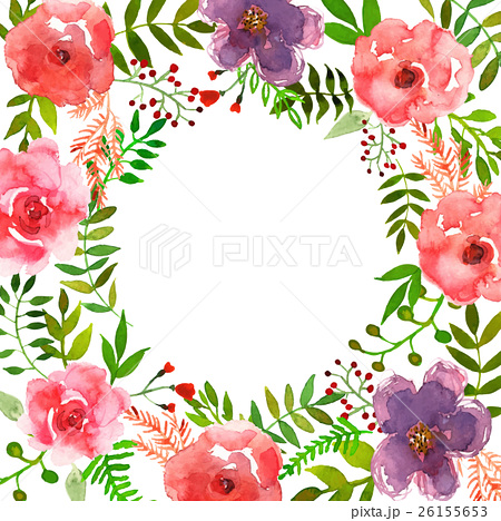 450x468 vector flowers frame drawing watercolor - Flower Frame Drawing