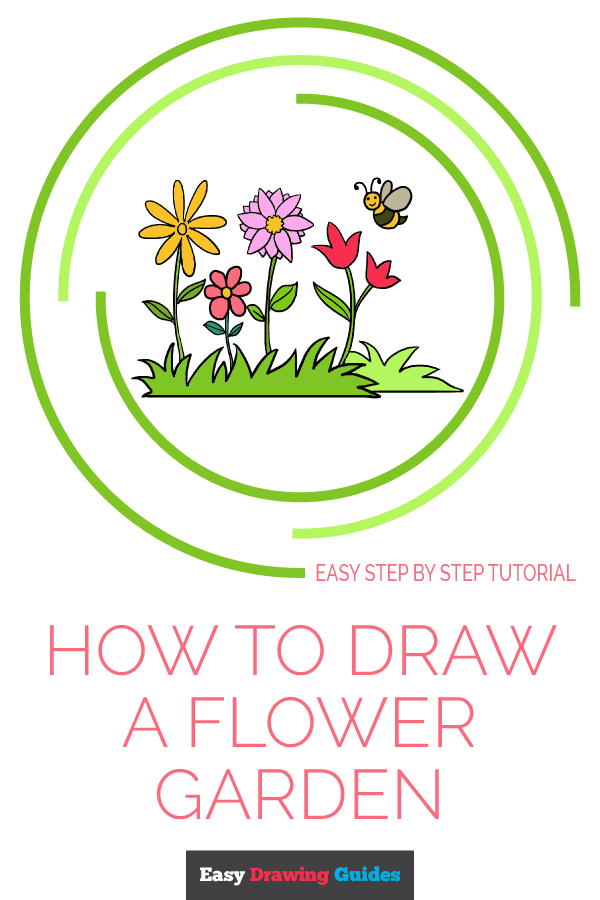 600x900 How To Draw A Flower Garden - Flower Garden Drawing