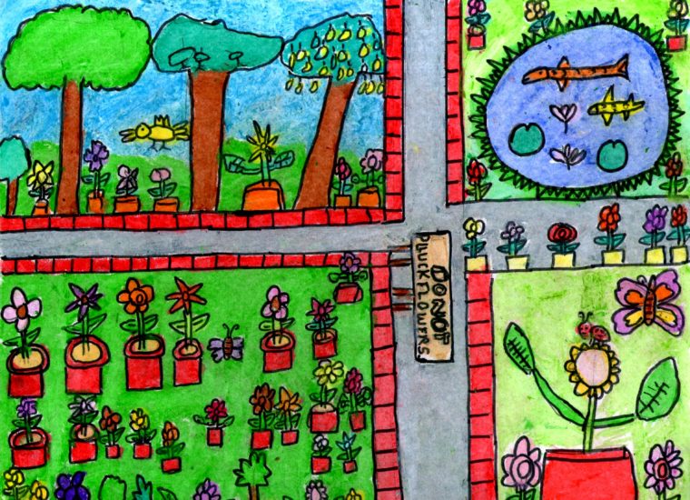 760x550 My Flower Garden - Flower Garden Drawing