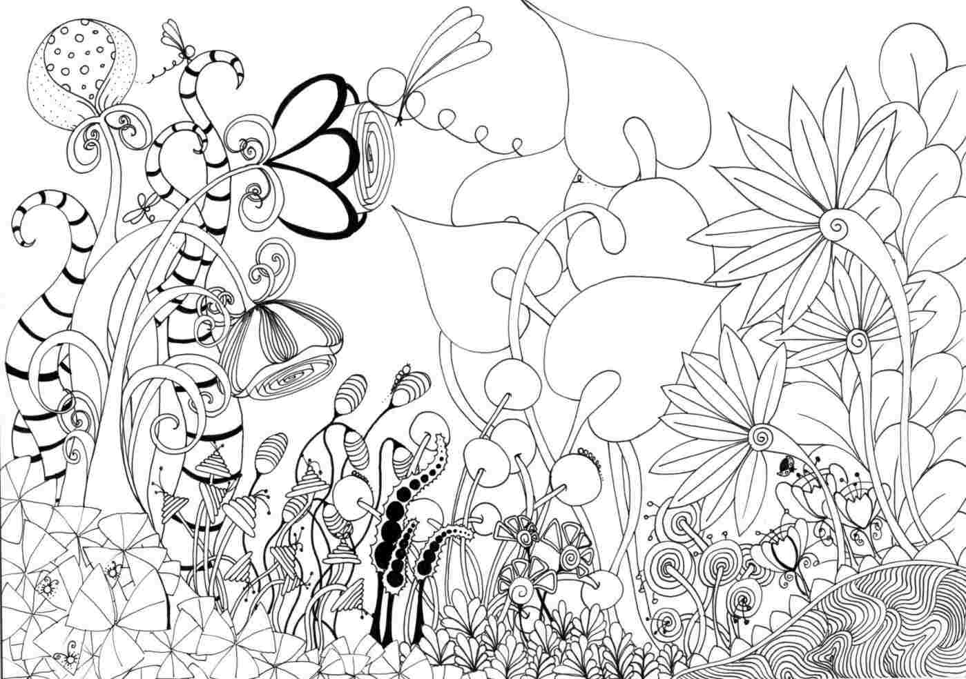 1399x984 drawing flower garden drawing black and white flower garden - Flower Garden Drawing