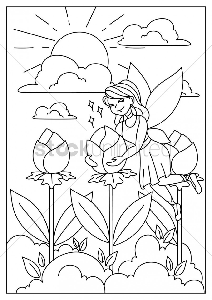 891x1261 How To Draw Scenery Of Flower Garden Step - Flower Garden Drawing