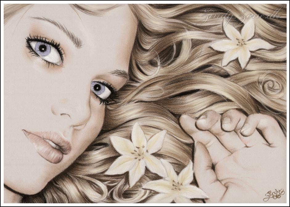 941x671 zindy zone dk - Flower Girl Drawing