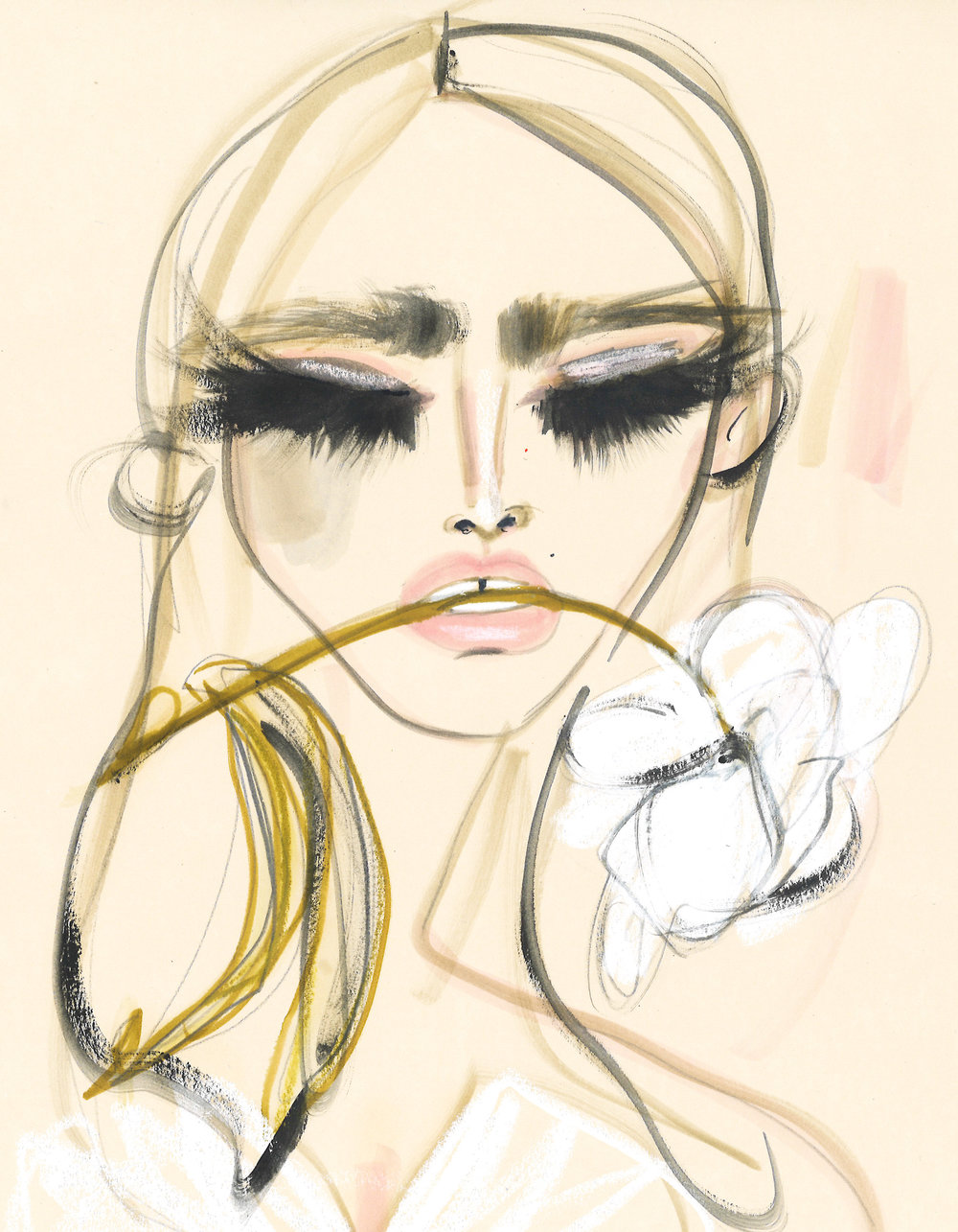 1000x1285 Blair Breitenstein - Flower Girl Drawing