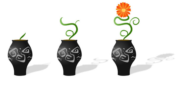 607x302 using morphing to grow a plant - Flower Growing Drawing