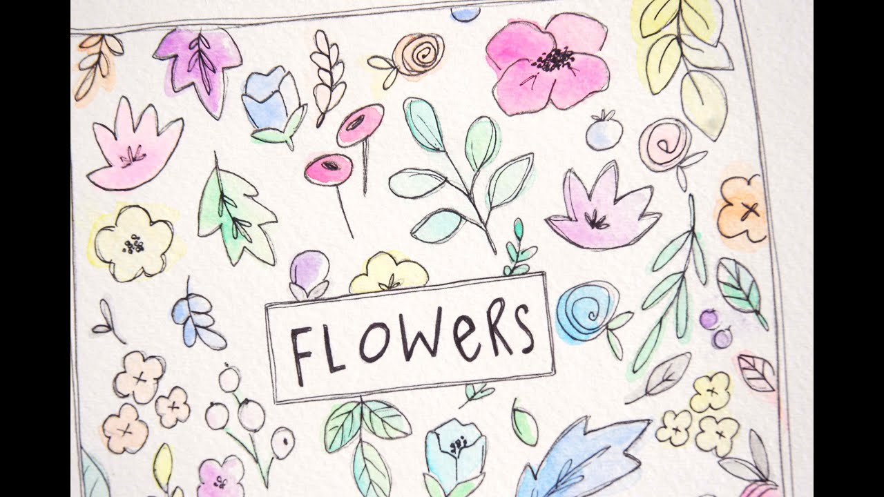 1280x720 How To Draw Flowers, Leaves, And Berries - Flower Leaves Drawing