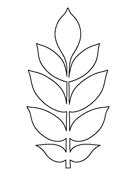 550x712 Jungle Leaf Drawing Rainforest Leaves Printable - Flower Leaves Drawing