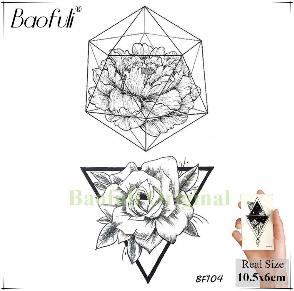 1000x988 Detail Feedback Questions About Geometric Rose Triangle Temporary - Flower Leaves Drawing