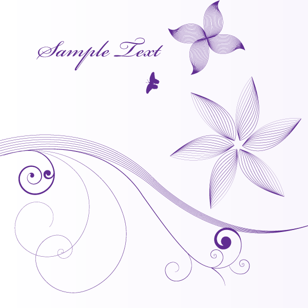 600x600 Free Vector Floral Background With Line Art Flowers - Flower Line Drawing Vector