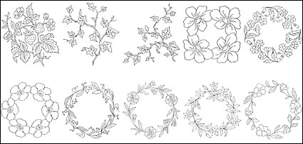 425x203 Free Download Of Flower Type Of Line Drawing Vector Diagram - Flower Line Drawing Vector