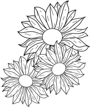 312x368 Rose Flower Line Drawing Vector Free Vector Download - Flower Line Drawing Vector