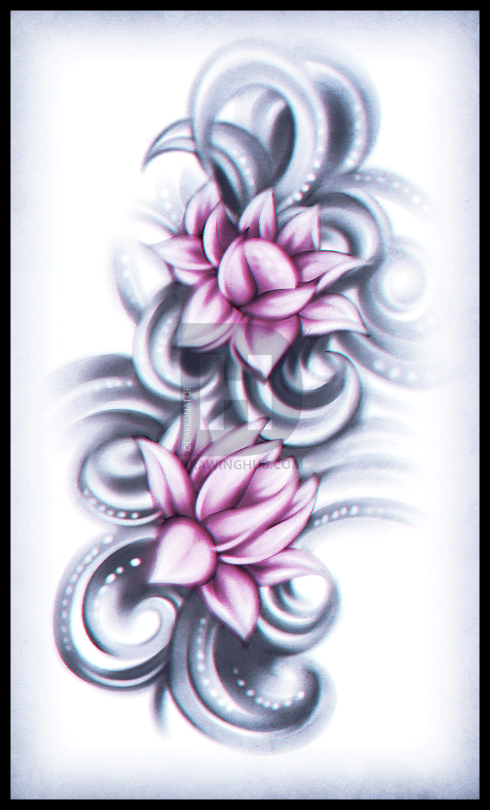699x1154 How To Draw A Lotus Flower Tattoo, Step - Flower Lotus Drawing