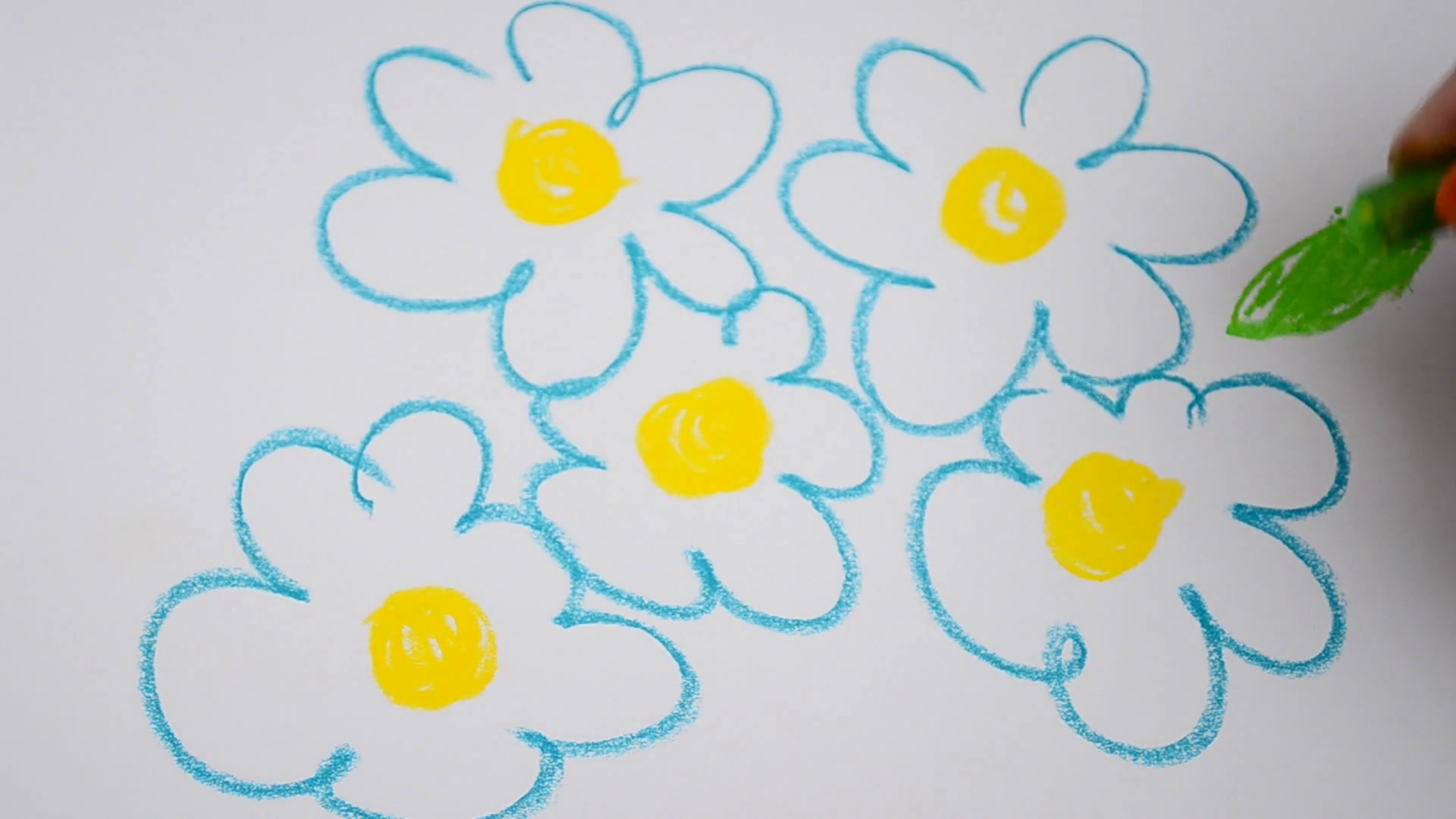 1920x1080 We Draw Flowers A Pastel Drawing Process Stock Video Footage - Flower Pastel Drawing