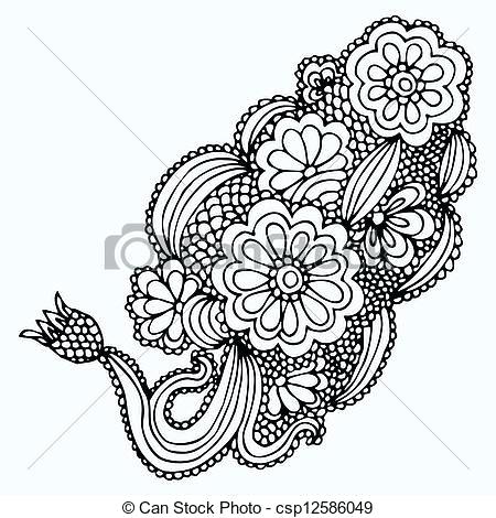 450x470 Flower Designs To Draw - Flower Pattern Drawing