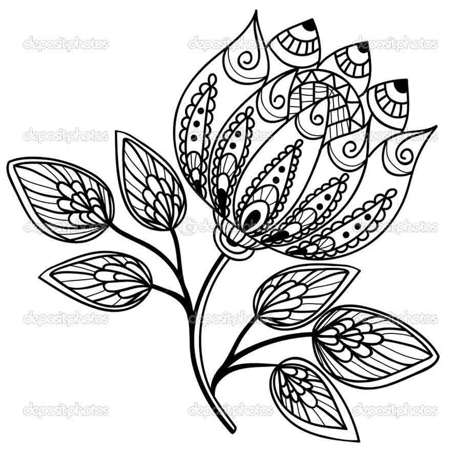 900x878 Easy Flower Designs To Draw On Paper - Flower Pattern Drawing
